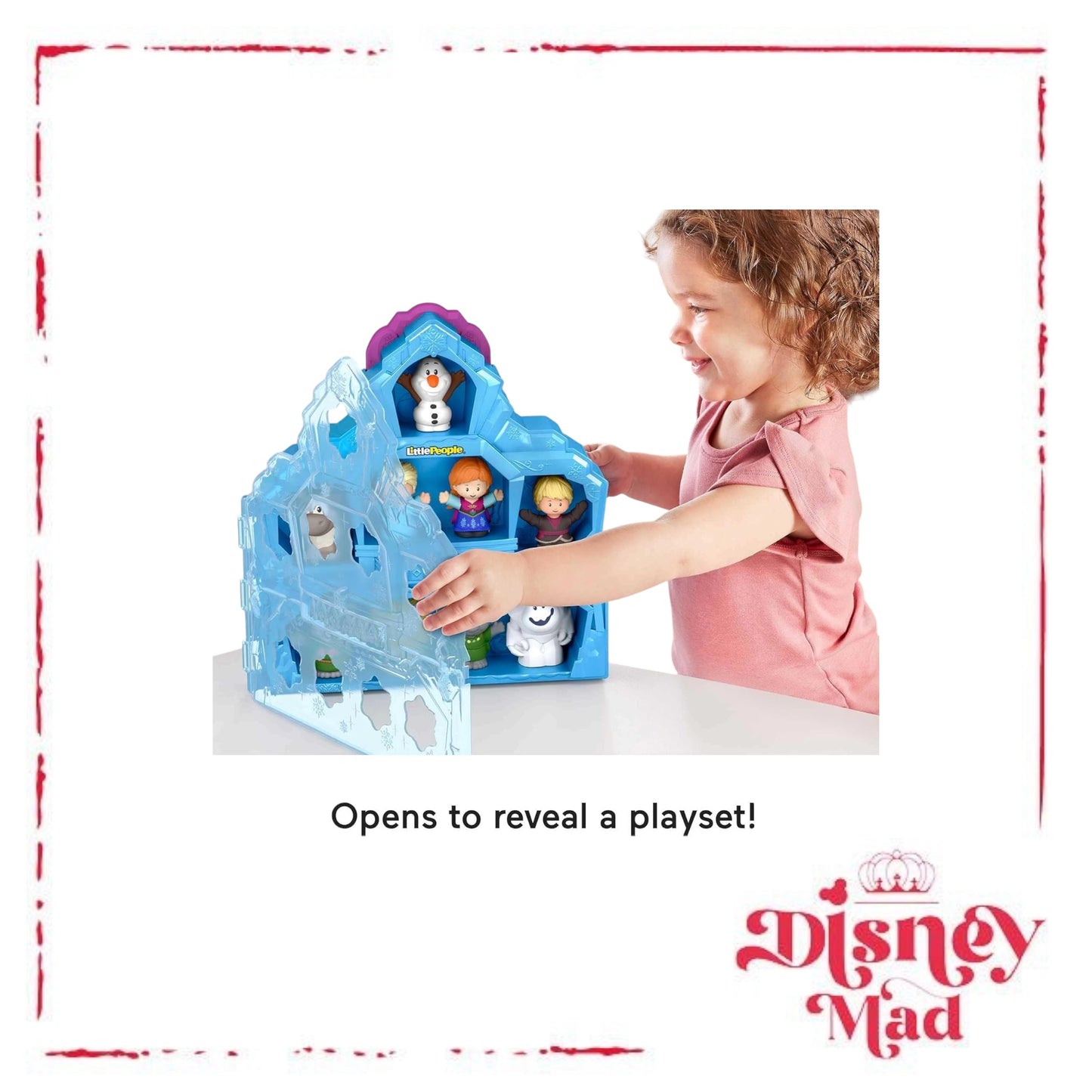 Fisher-Price Little People Toddler Toy Disney Frozen Carry Along Castle Case Playset with Figures