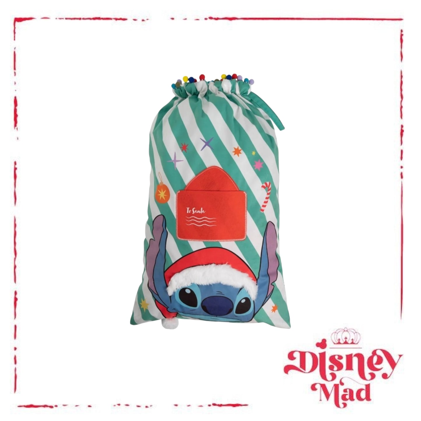 Disney Stitch With Letter To Santa Sack