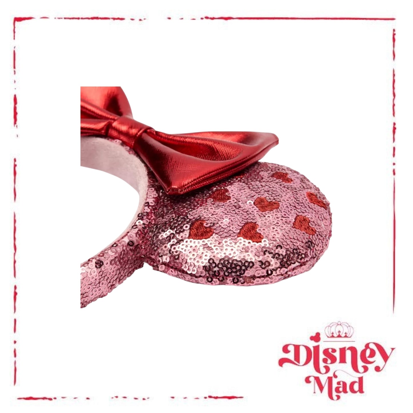 Minnie Mouse Valentines Day Sequined Ear Headband