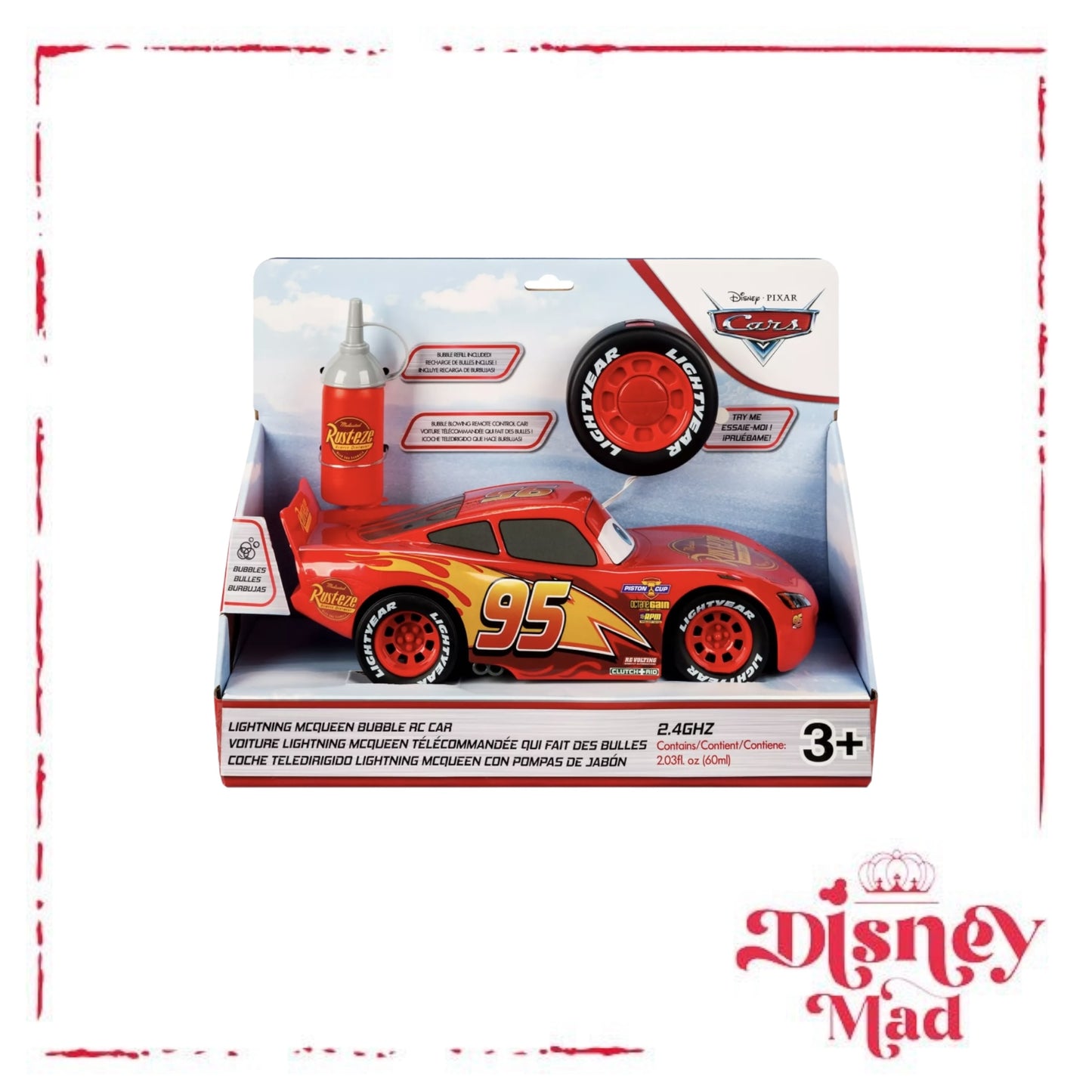 Disney Parks Cars Lightning McQueen Bubble RC Car