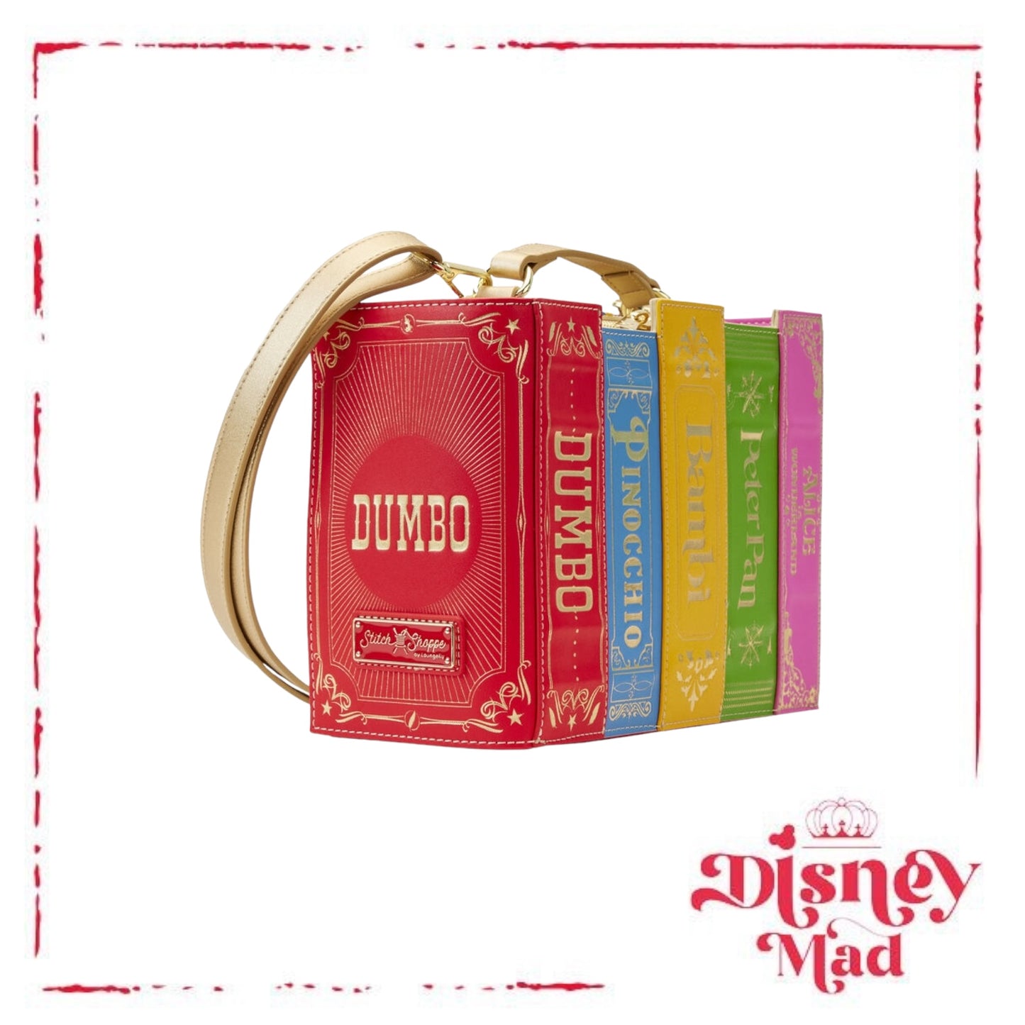 Disney Stitch Shoppe Classic Disney Books Crossbody Bag