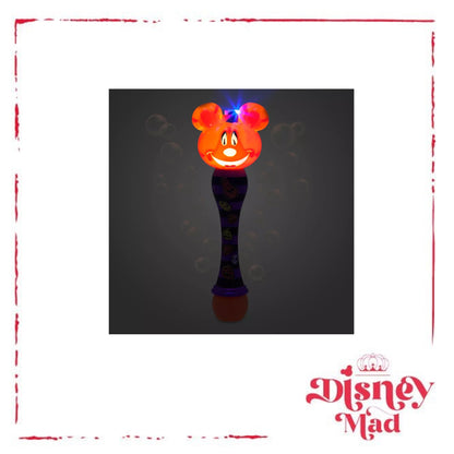 Mickey Mouse Jack-o'-Lantern Halloween Light-Up Bubble Wand Disney Parks