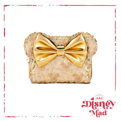 Minnie Mouse Gold Sequin Loungefly Wallet - Disney Parks