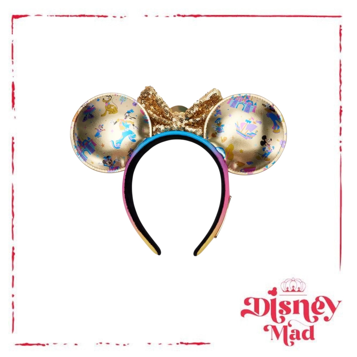 Mickey Mouse and Friends Loungefly Ear Headband for Adults – Disneyland 70th Anniversary - Disney Parks