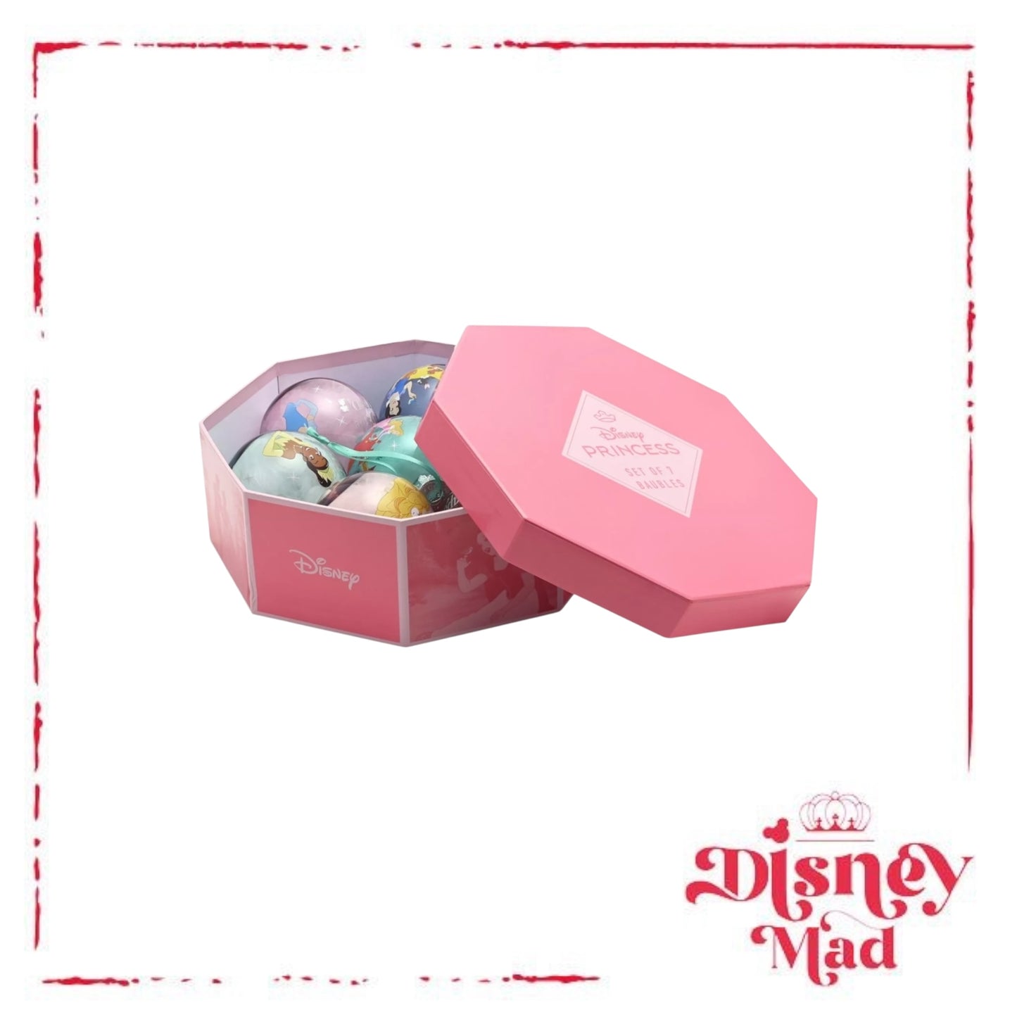 Disney Set Of 7 Baubles With Gift Box - Princess