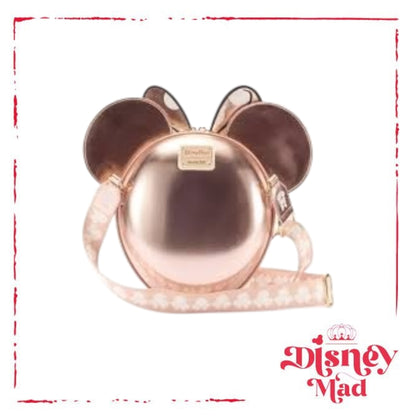 Rose Gold Minnie Balloon Loungefly Crossbody Bag - Disney Parks