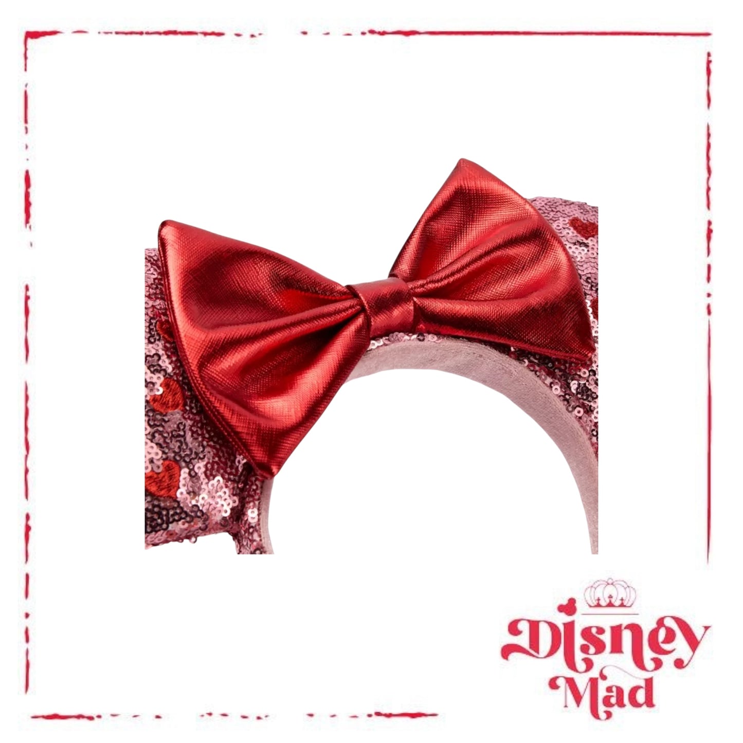 Minnie Mouse Valentines Day Sequined Ear Headband