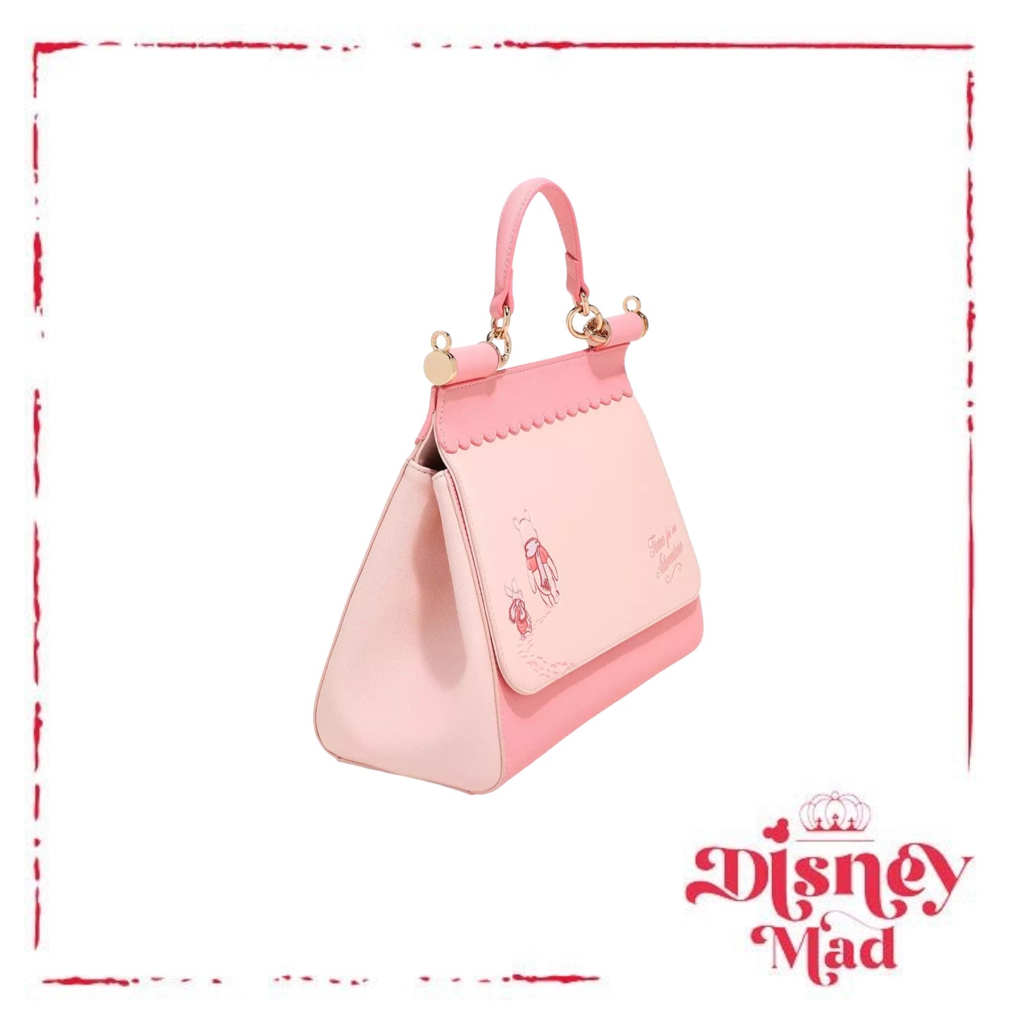 Loungefly Disney Winnie the Pooh Piglet and Pooh Pink Crossbody Bag