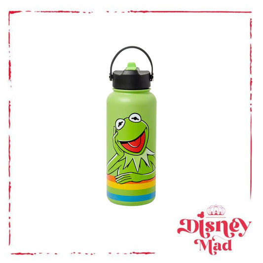 Kermit the Frog Stainless Steel Water Bottle with Built-In Straw – The Muppets - Disney Parks