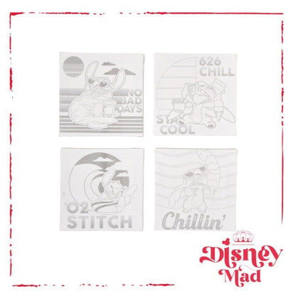 Disney Store Japan Stitch Paint Set Canvas 4.9 inch Square with 10 Colors Paint