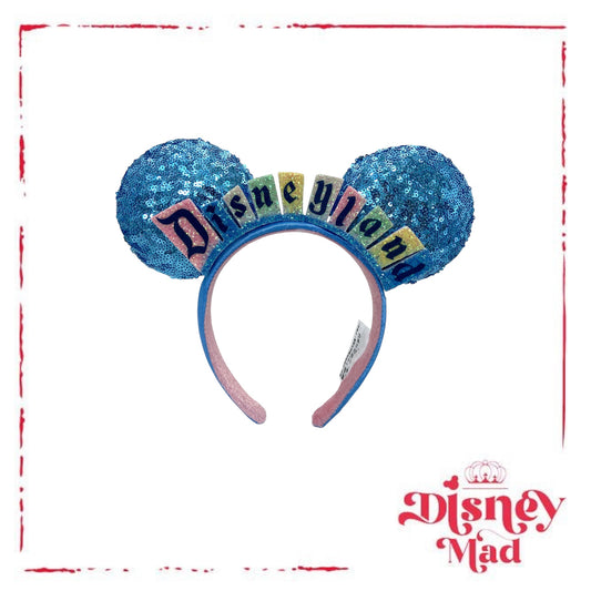 Disney Parks Disneyland Marquee Sign Minnie Mouse Sequin Ears Headband