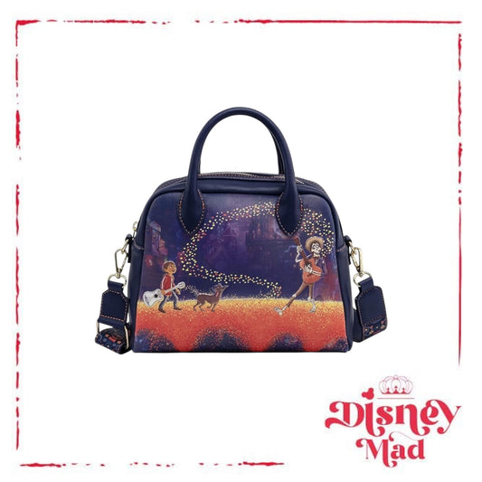 Loungefly Pixar Coco Marigold Bridge Guitar Strap Crossbody