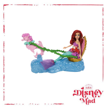 Disney Princess Ariel Mermaid Doll & Rolling Chariot