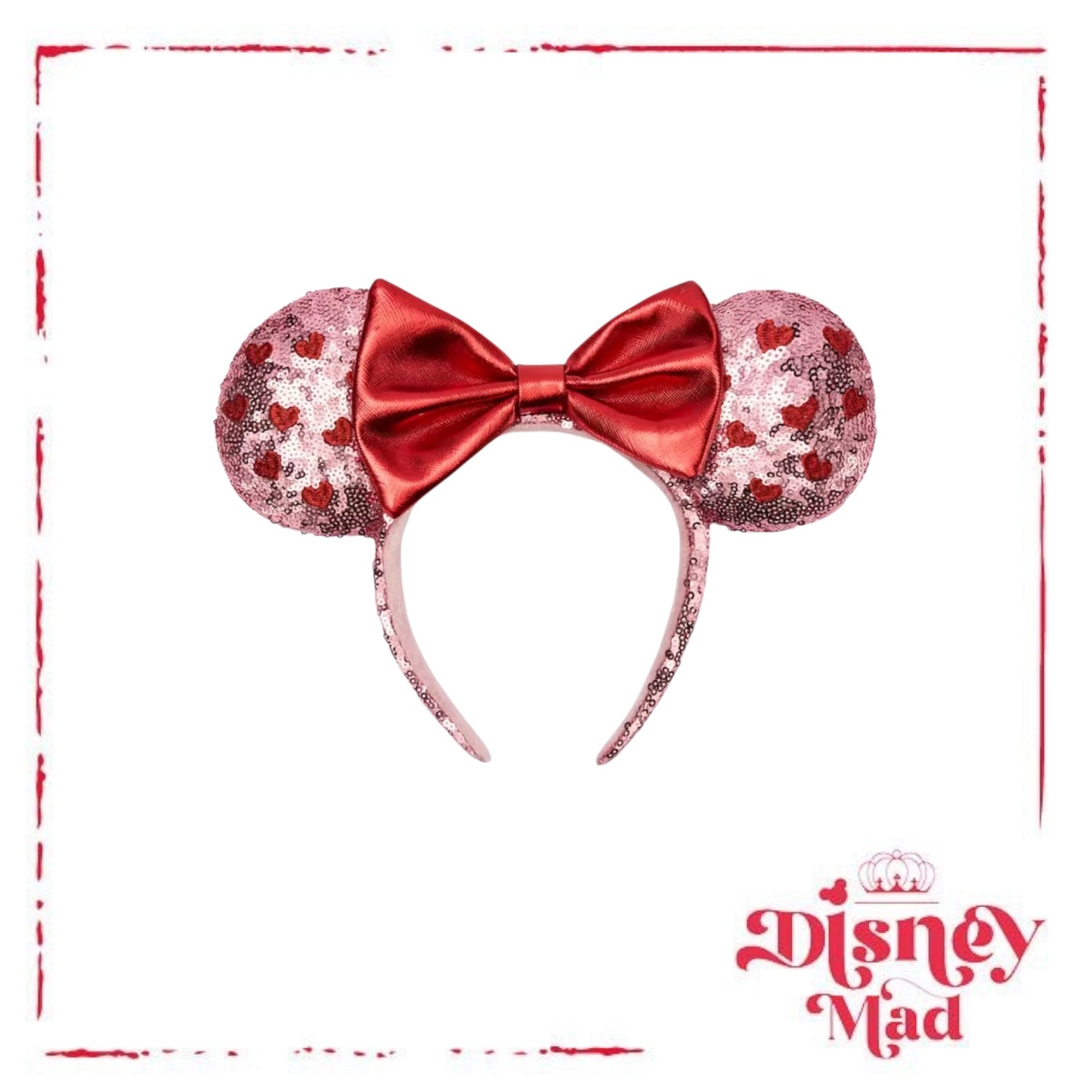 Minnie Mouse Valentines Day Sequined Ear Headband