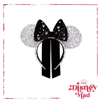 Minnie Mouse Silver and Black Sequined Ears Headband - Disney Parks