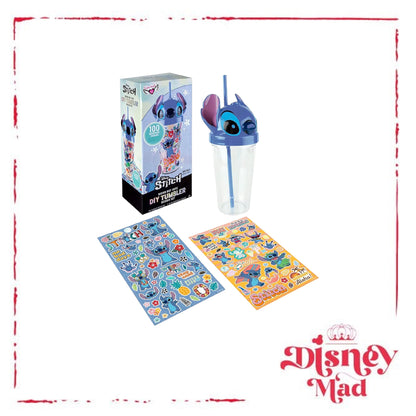 Disney Stitch Tumbler Design Kit - Includes 16 oz Experiment 626 Tumbler and 100 Waterproof Lilo and Stitch Stickers