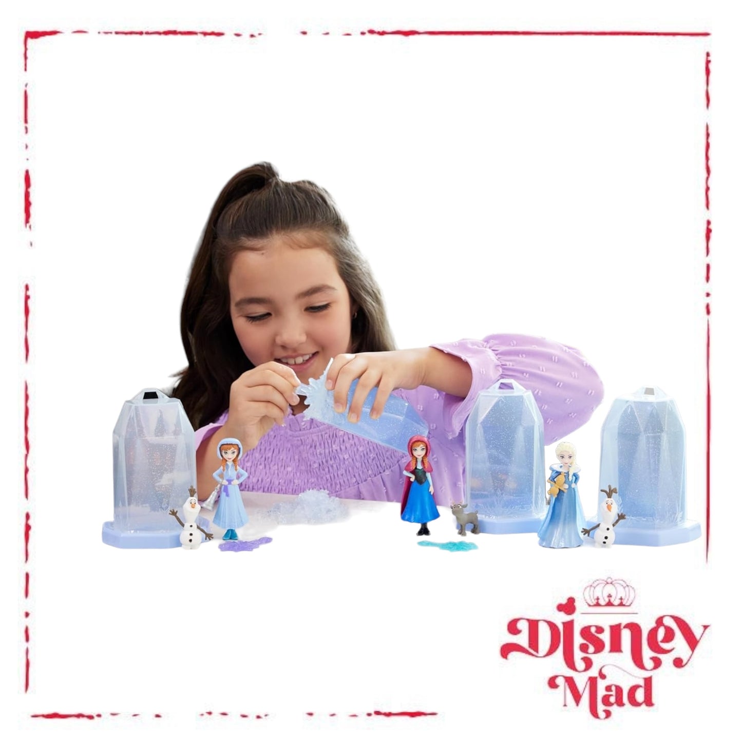 Mattel Disney Frozen Small Doll Ice Reveal with Squishy Ice Gel and 6 Surprises Including Character Friend & Play Pieces