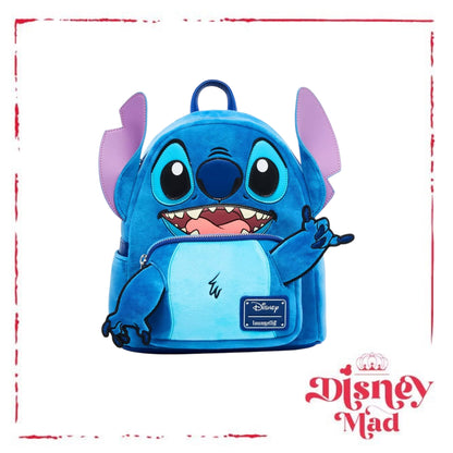 Loungefly Disney Lilo Stitch Figural Fuzzy Stitch Mini Backpack