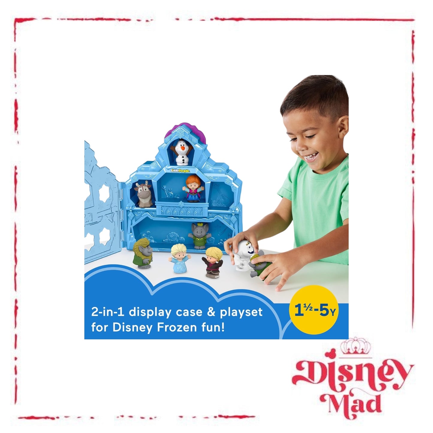 Fisher-Price Little People Toddler Toy Disney Frozen Carry Along Castle Case Playset with Figures