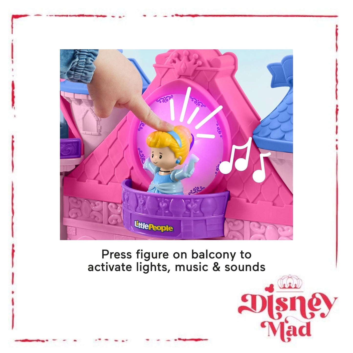 Fisher-Price Little People Toddler Playset Disney Princess Magical Lights & Dancing Castle Musical Toy with 2 Figures