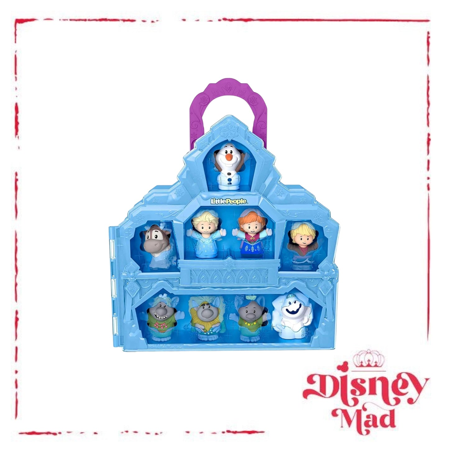 Fisher-Price Little People Toddler Toy Disney Frozen Carry Along Castle Case Playset with Figures