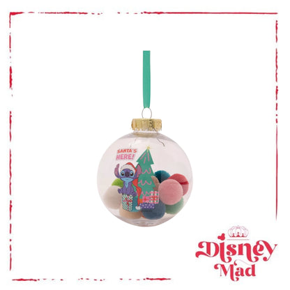 Disney Set Of 7 Baubles With Gift Box -Stitch With Pom Pots