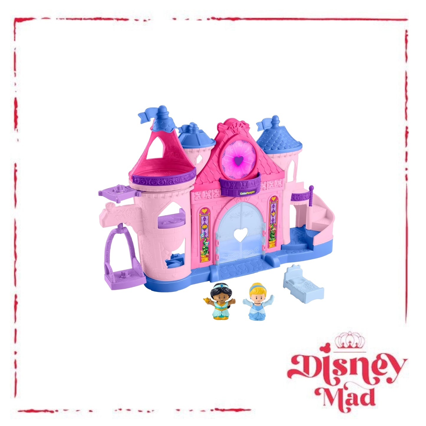 Fisher-Price Little People Toddler Playset Disney Princess Magical Lights & Dancing Castle Musical Toy with 2 Figures