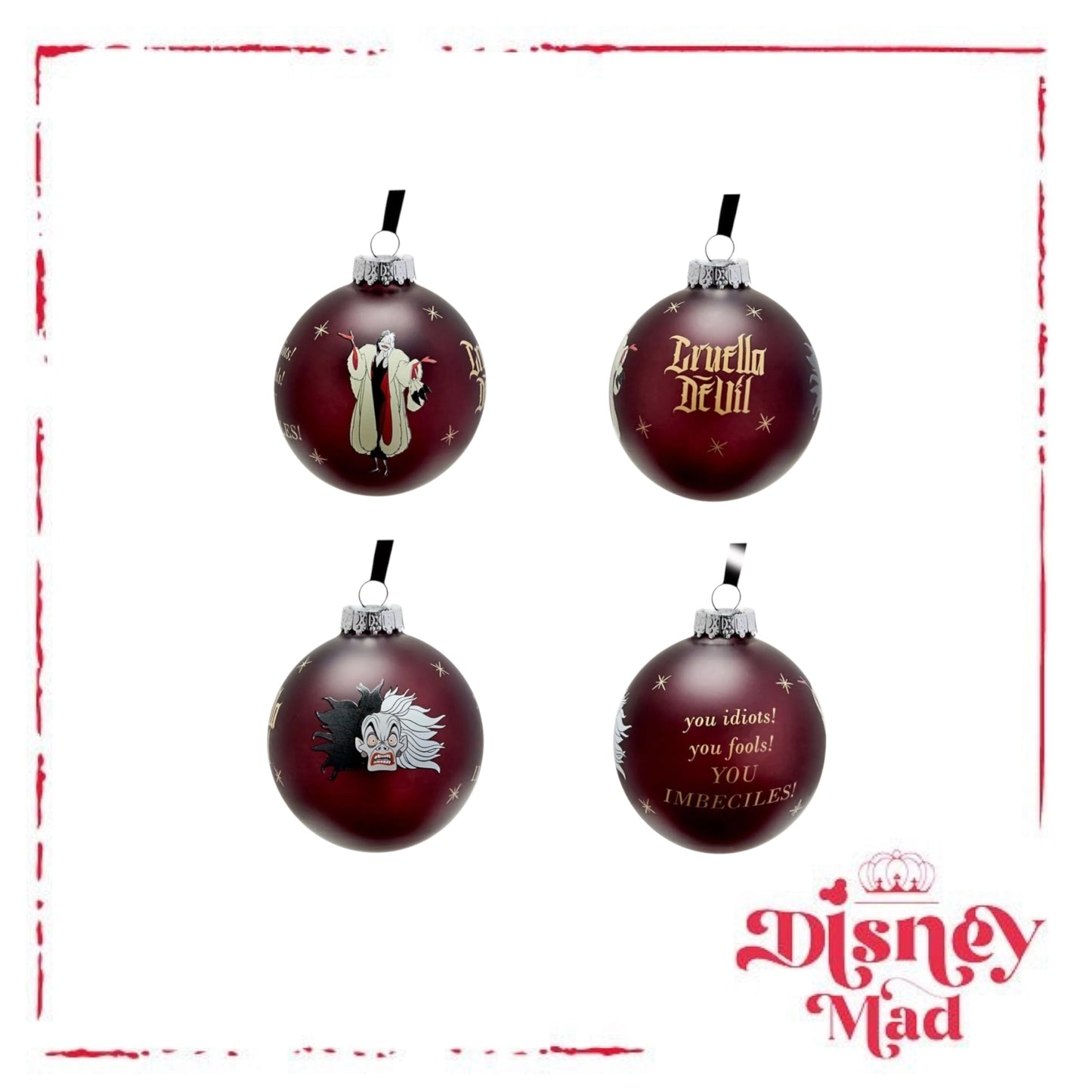 Disney Set Of 7 Baubles With Gift Box - Villains