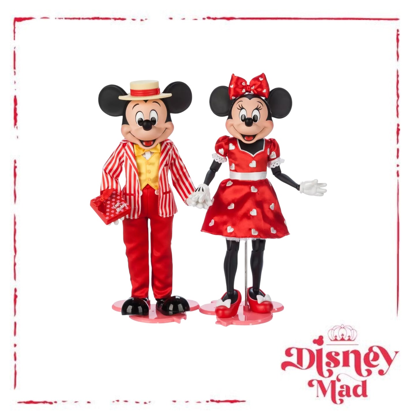 Mickey Mouse and Minnie Mouse Valentine's Day Limited Edition Doll Set – 12''