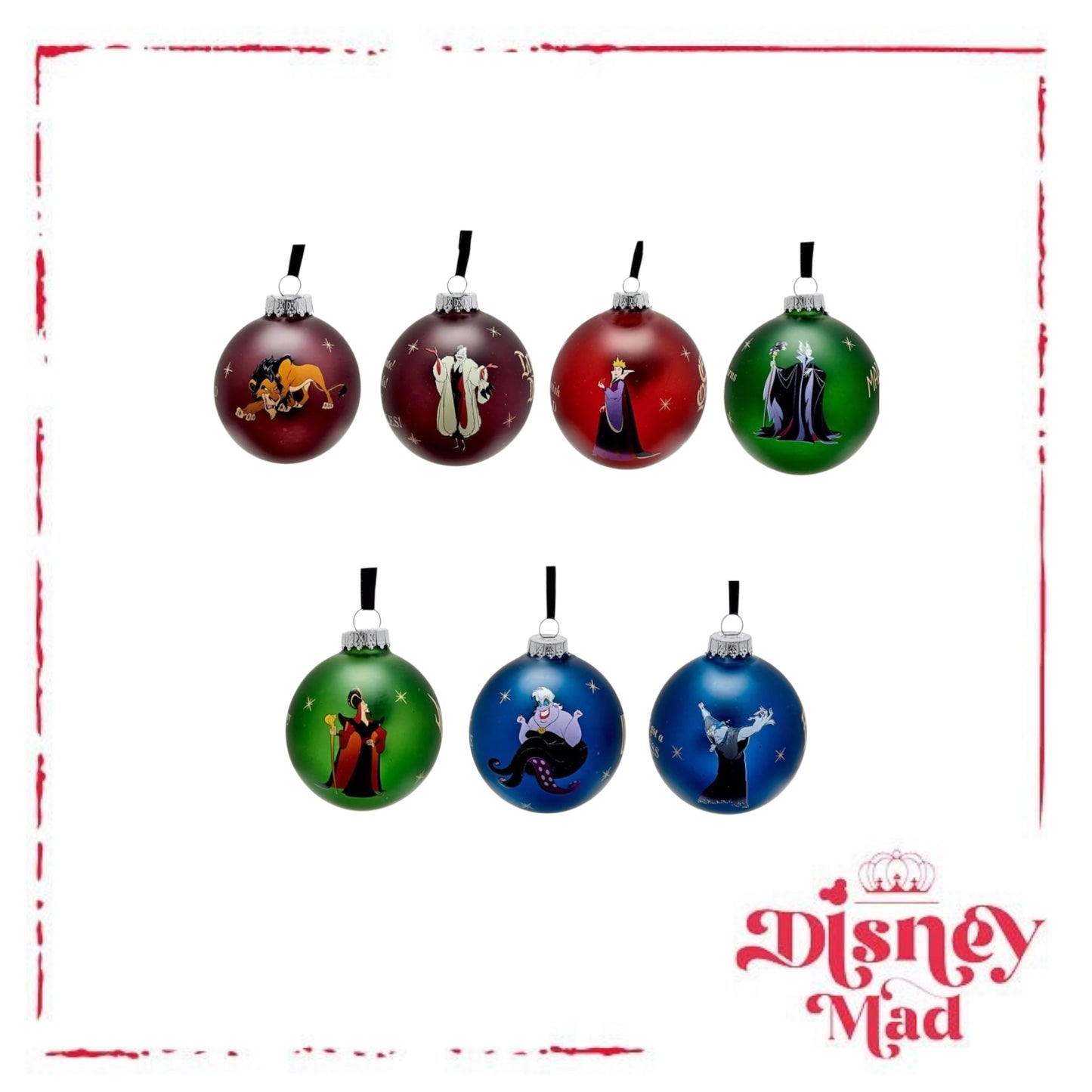 Disney Set Of 7 Baubles With Gift Box - Villains