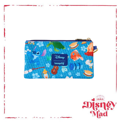 Loungefly Disney Stitch Camping Cuties All Over Print Nylon Wristlet