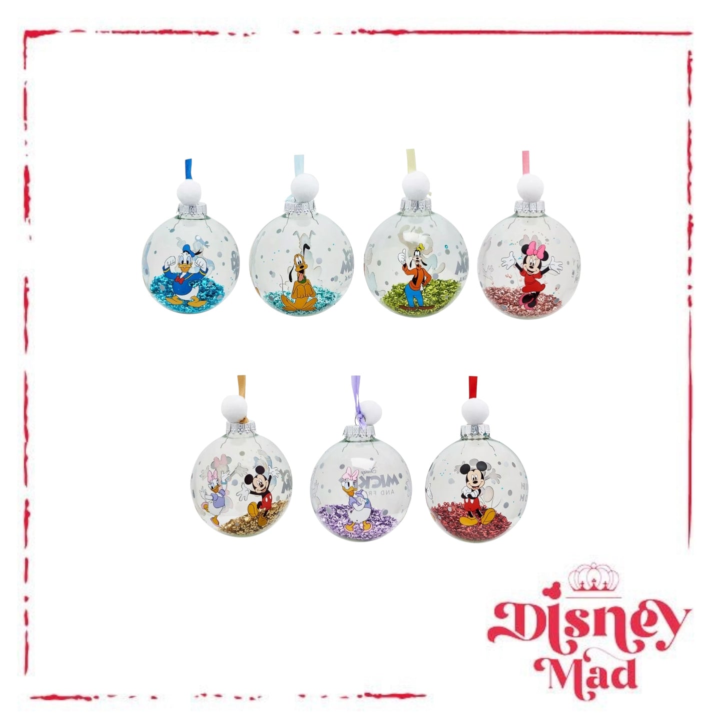 Disney Set of 7 Baubles With Gift Box - Mickey And Friends
