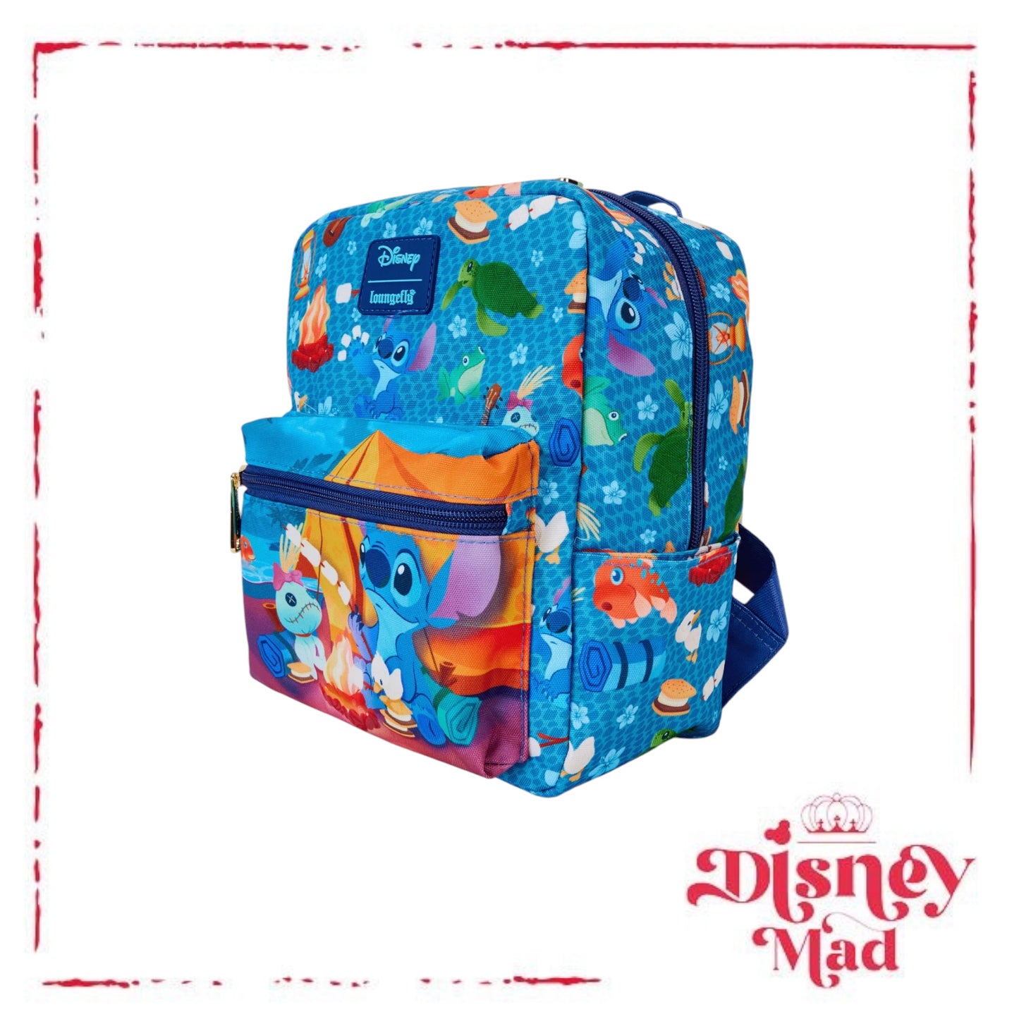 Loungefly Disney Stitch Camping Cuties AOP Nylon Mini Backpack