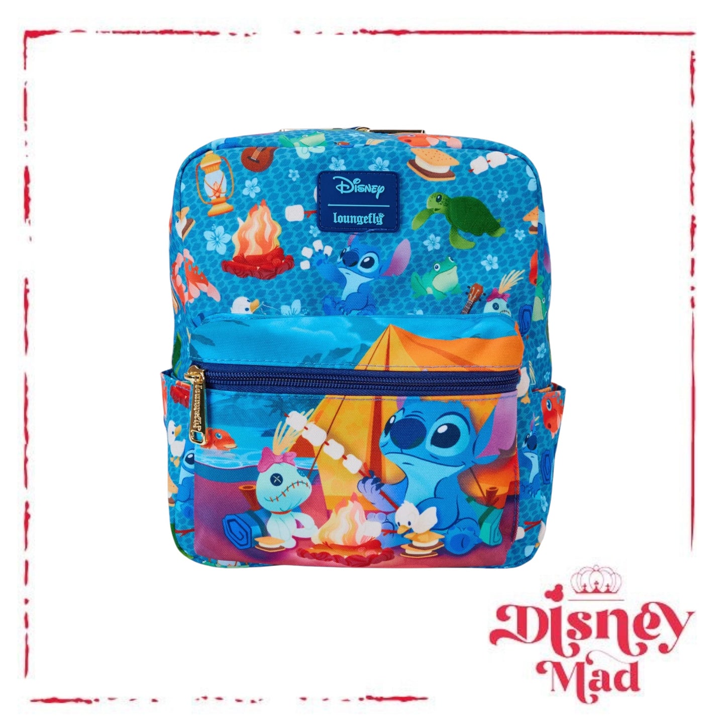 Loungefly Disney Stitch Camping Cuties AOP Nylon Mini Backpack