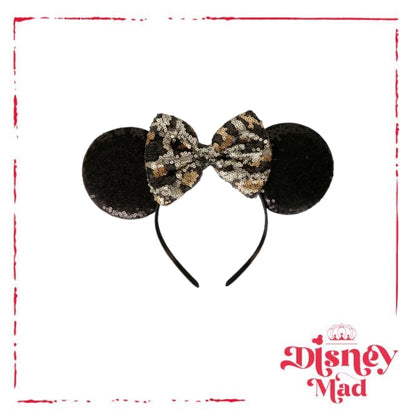 Disney Minnie Mouse Fashion Cheetah Sequin Bow Headband