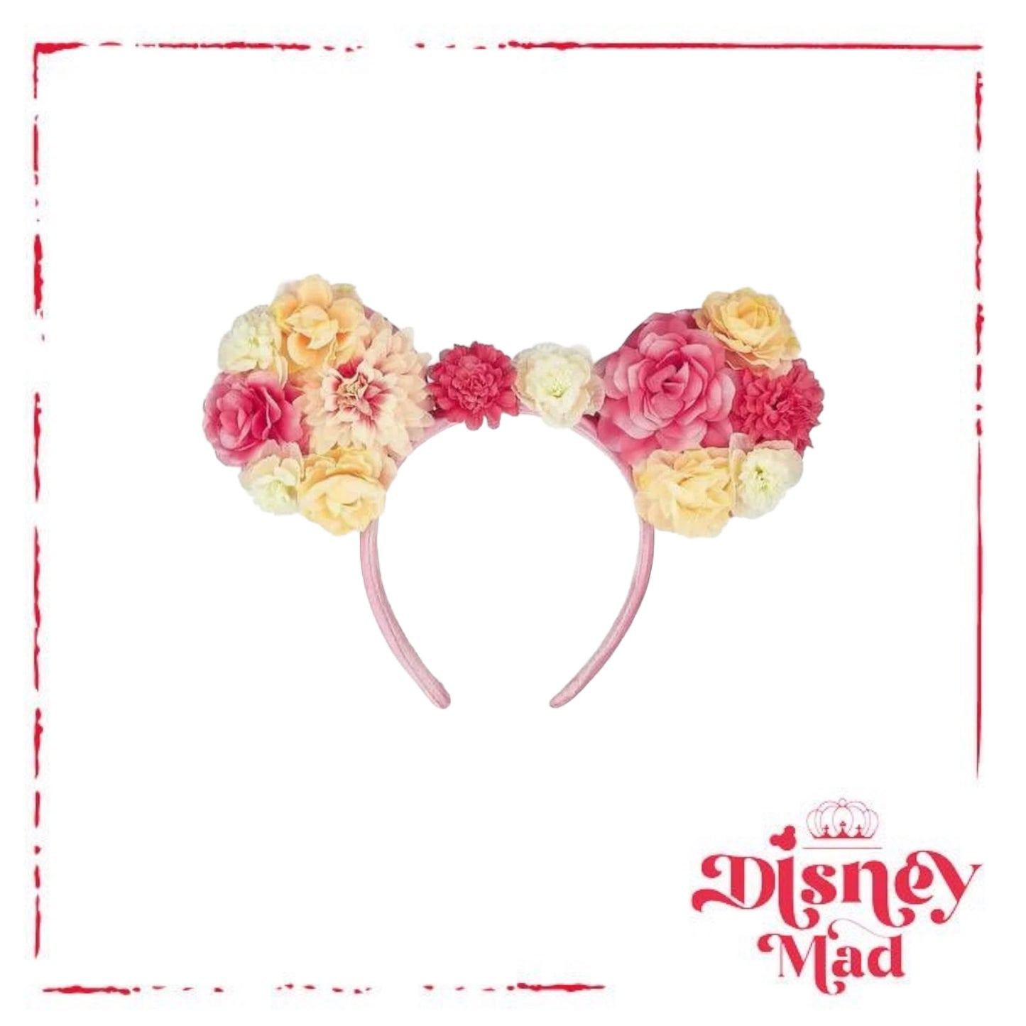 Disney's Minnie Mouse Ears Multi Colour Pink Floral Crown Headband