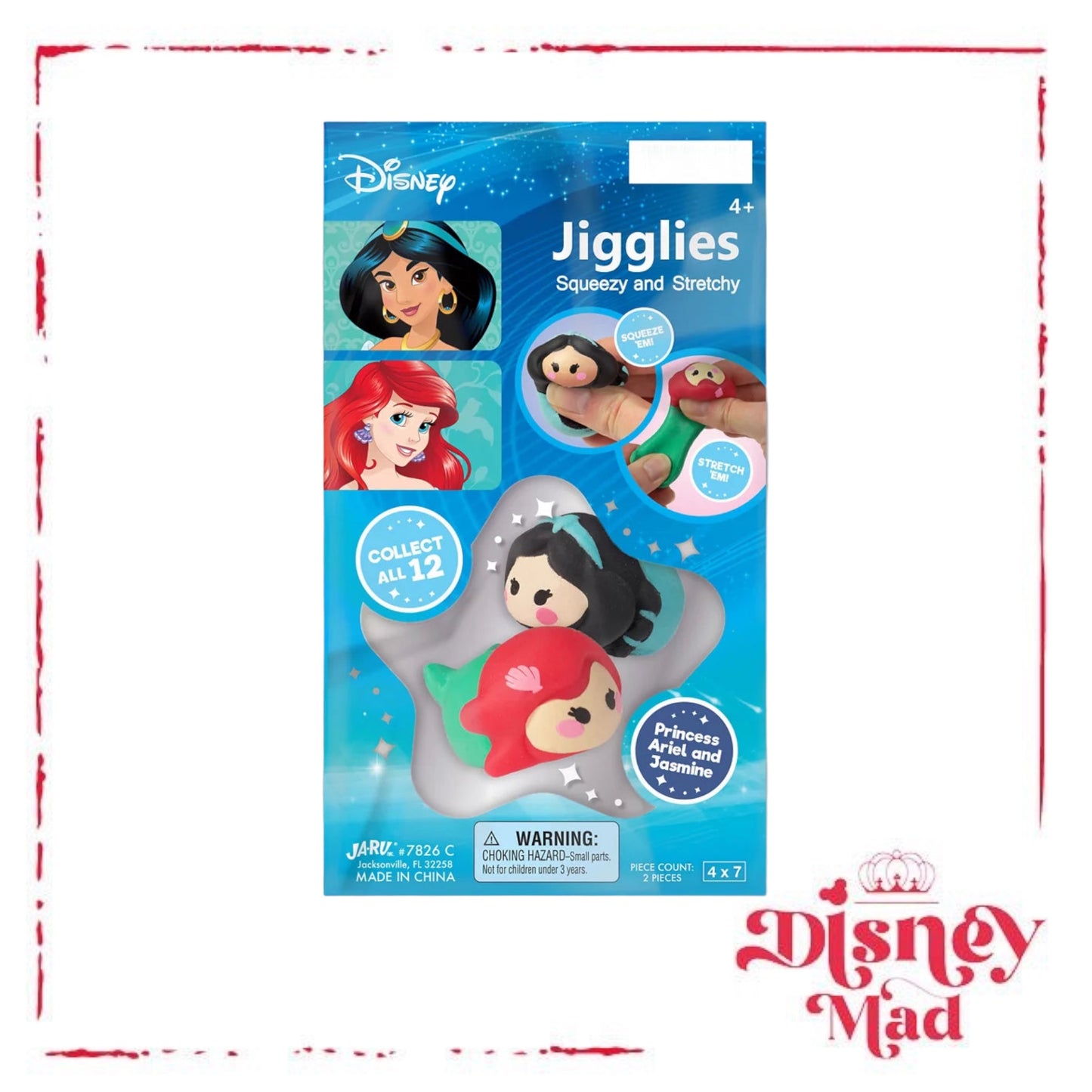 Disney Jigglies 2 Pack - Princess Ariel and Jasmine