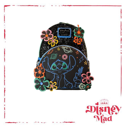 Loungefly Stitch Black Sequin Backpack - Disney Parks