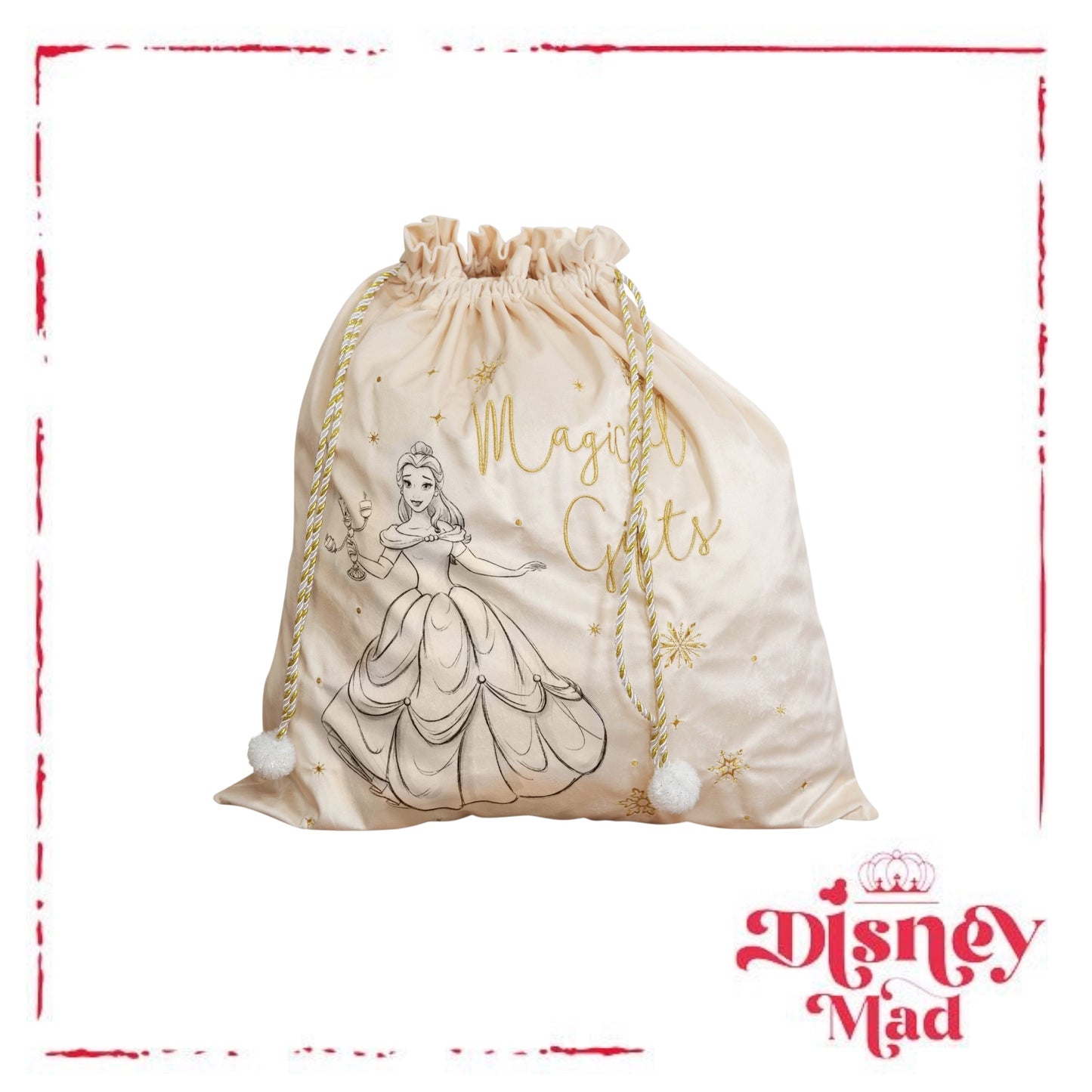Disney Velvet Christmas Sack Belle