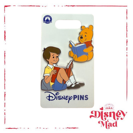 Disney Parks Winnie The Pooh and Christopher Robin Reading Books Pin Set - 2026