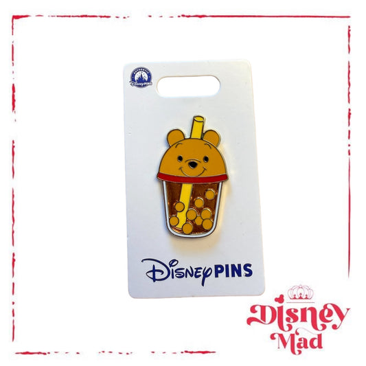 Disney Parks Winnie The Pooh Boba Bubble Tea Sipper Drink OE Pin