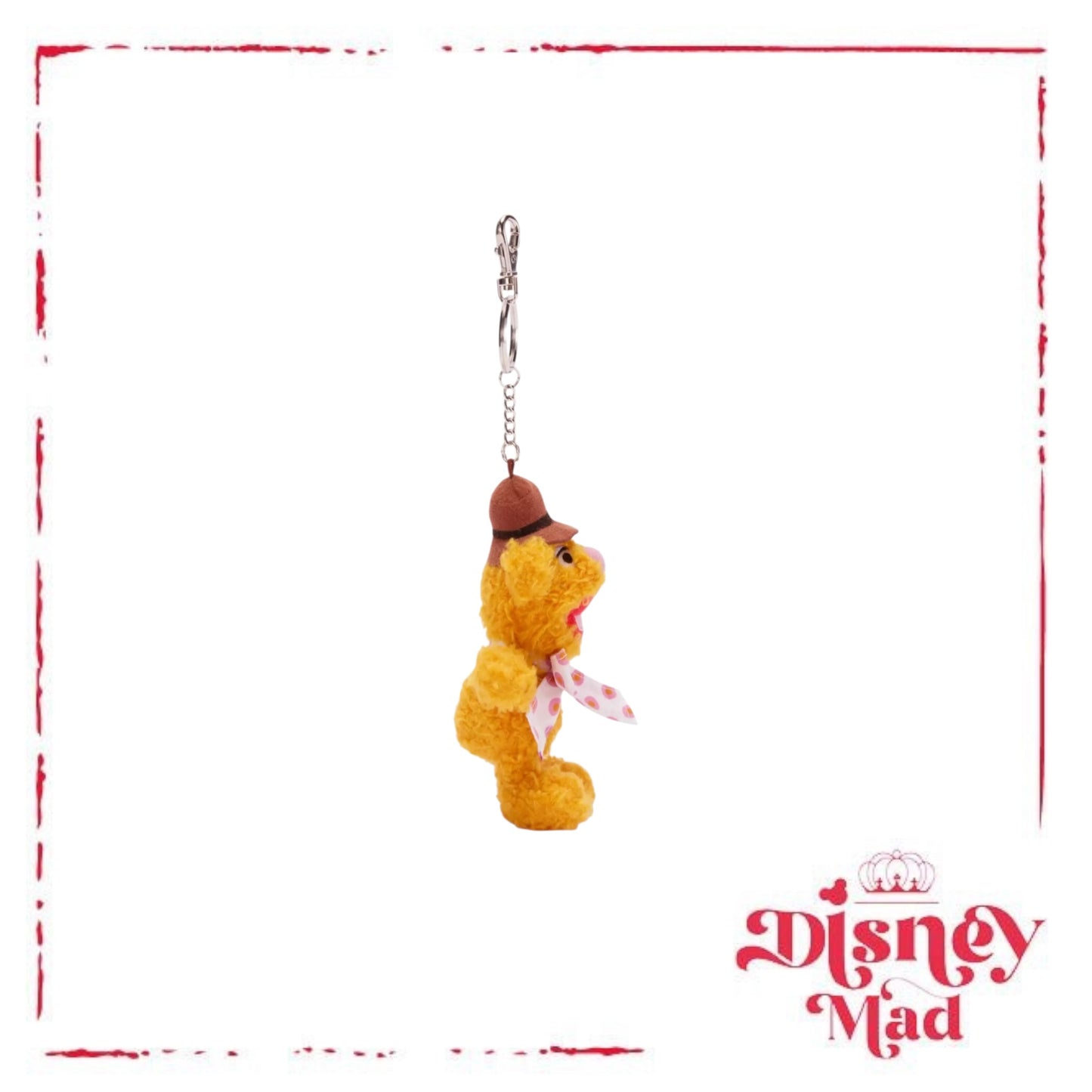 Disney Parks The Muppets Fozzie Bear Plush Bag Charm Keychain