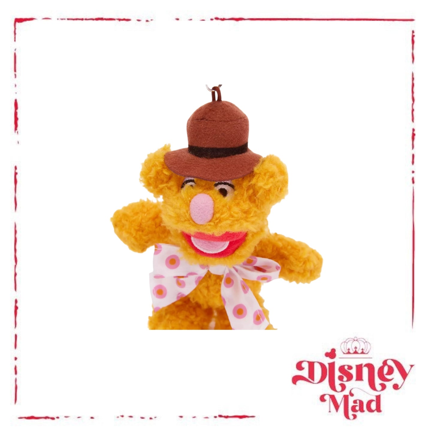 Disney Parks The Muppets Fozzie Bear Plush Bag Charm Keychain