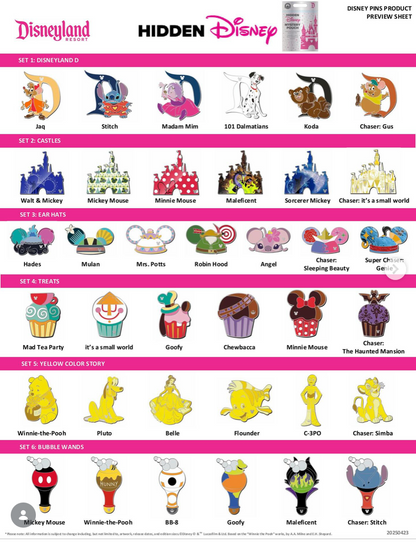 Disney Parks Hidden Mickey Mystery 2 Pack Pin - Wave B