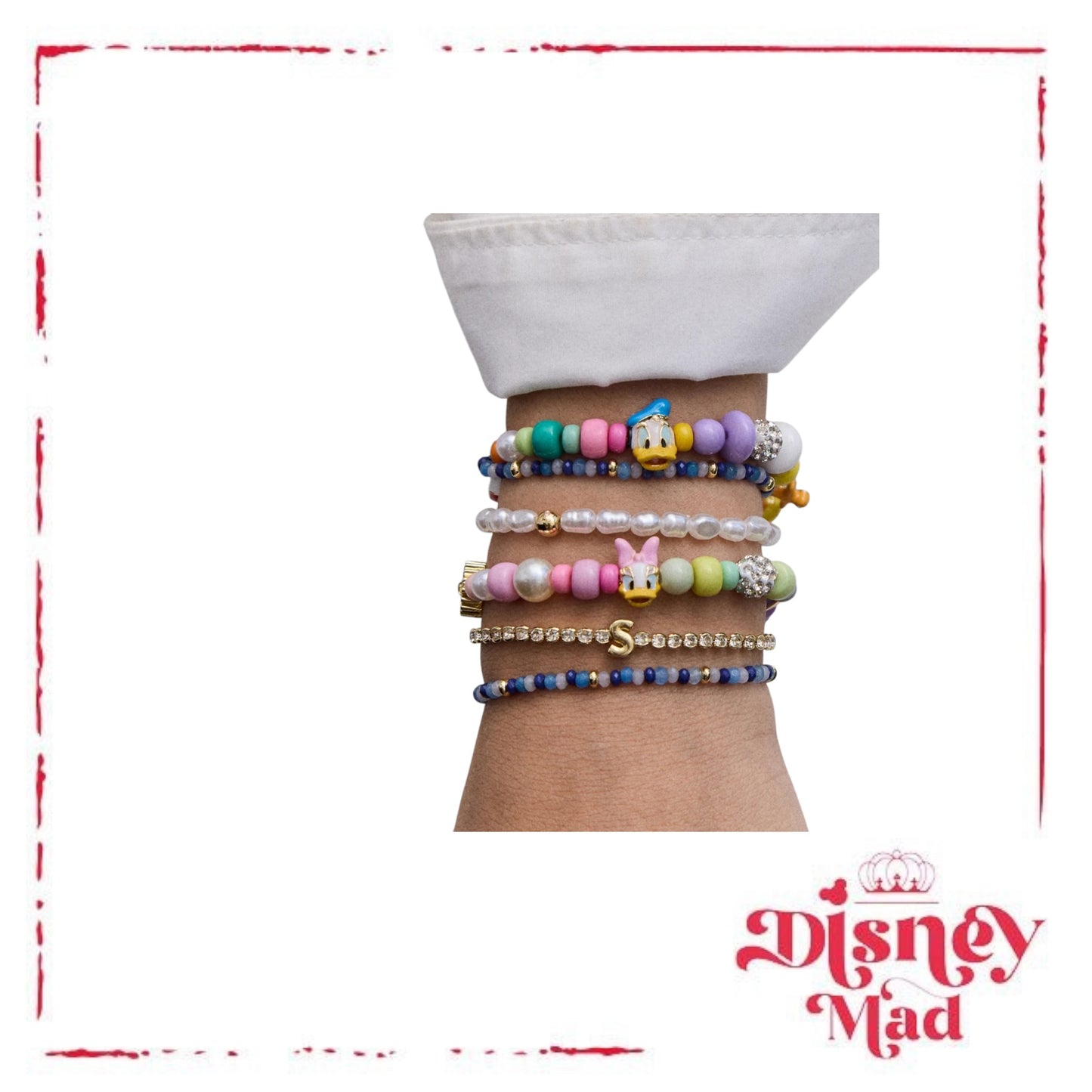 Disney Baublebar - Donald Duck Beaded Multicolored Charm Bracelet