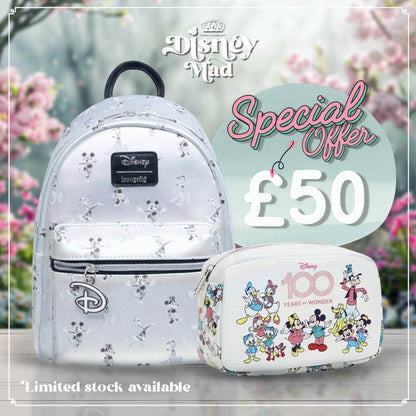Deal Of The Day Disney 100 Heritage Sketch Mini-Backpack & Disney 100 Cosmetic Bag
