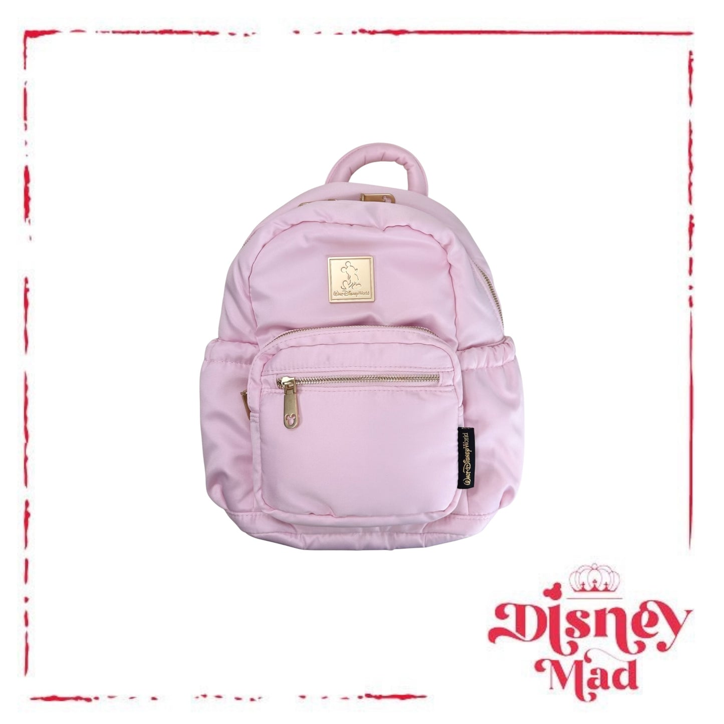 Walt Disney World Parks 2026 Mickey Mouse Pink Satin Finish Backpack Ears Holder