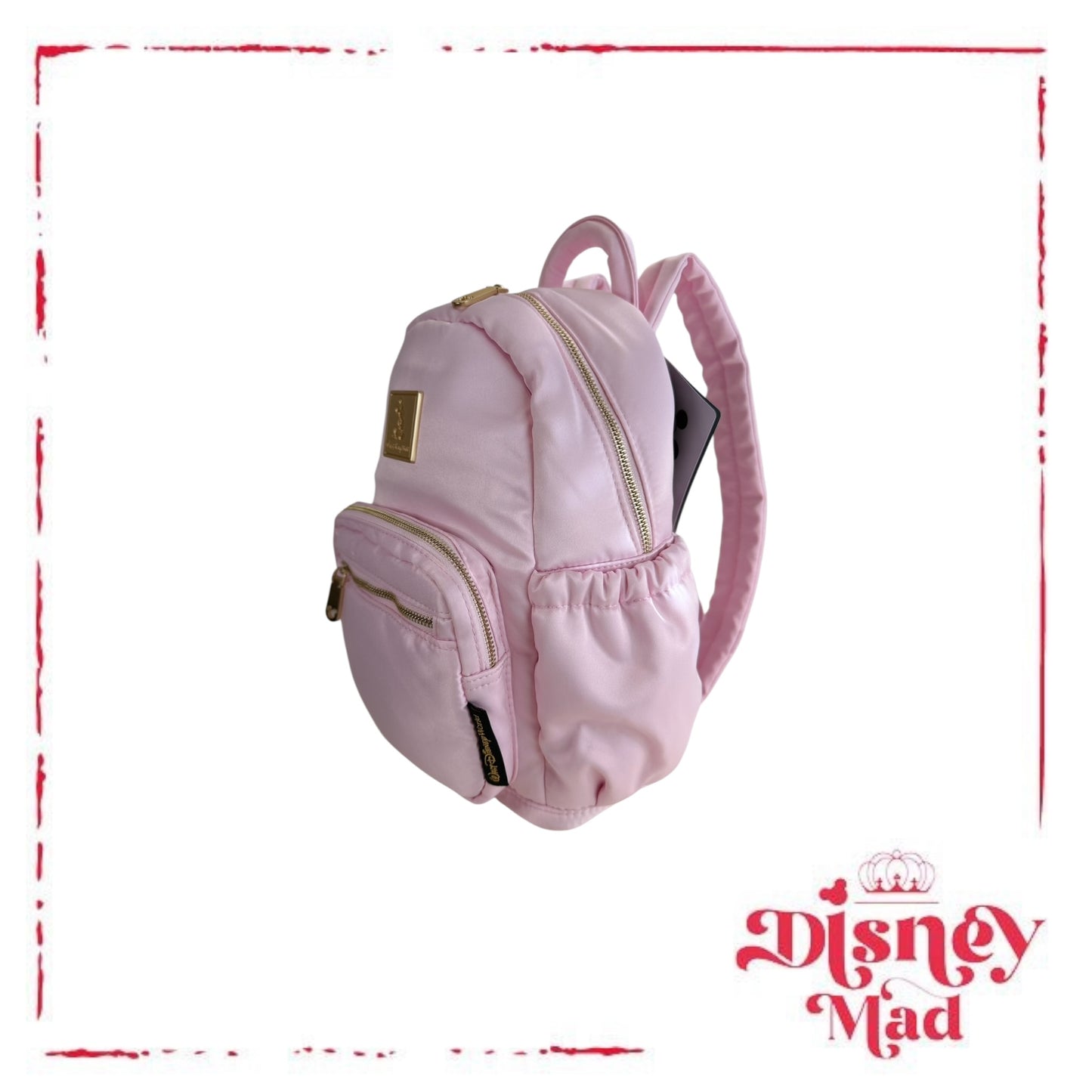Walt Disney World Parks 2026 Mickey Mouse Pink Satin Finish Backpack Ears Holder