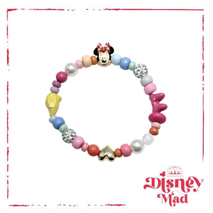 Disney Baublebar - Beaded Multicoloured Charm Bracelet - Minnie Mouse