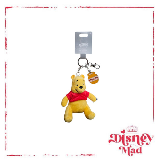Disney Parks Winnie The Pooh Plush Keychain With Hunny Charm